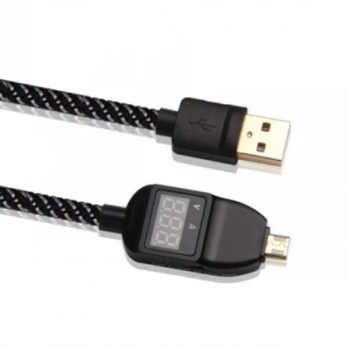 کابل انتقال دیتا و شارژر میکرو USB با قابلیت نمایش ولتاژ و جریان
